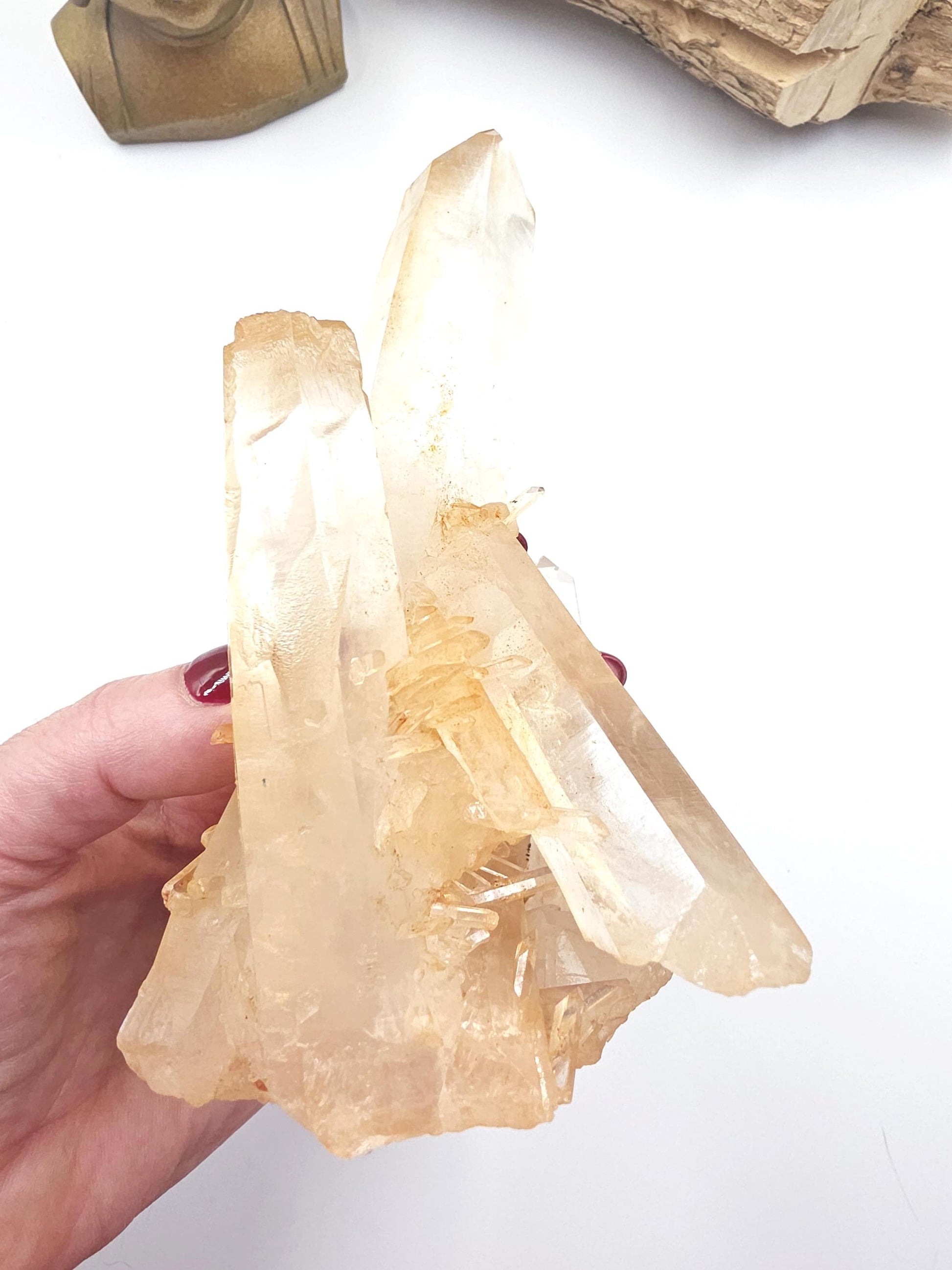Large Raw Tangerine Quartz Cluster Specimen – Creativity, Confidence & Sacral Chakra Crystal, 770g