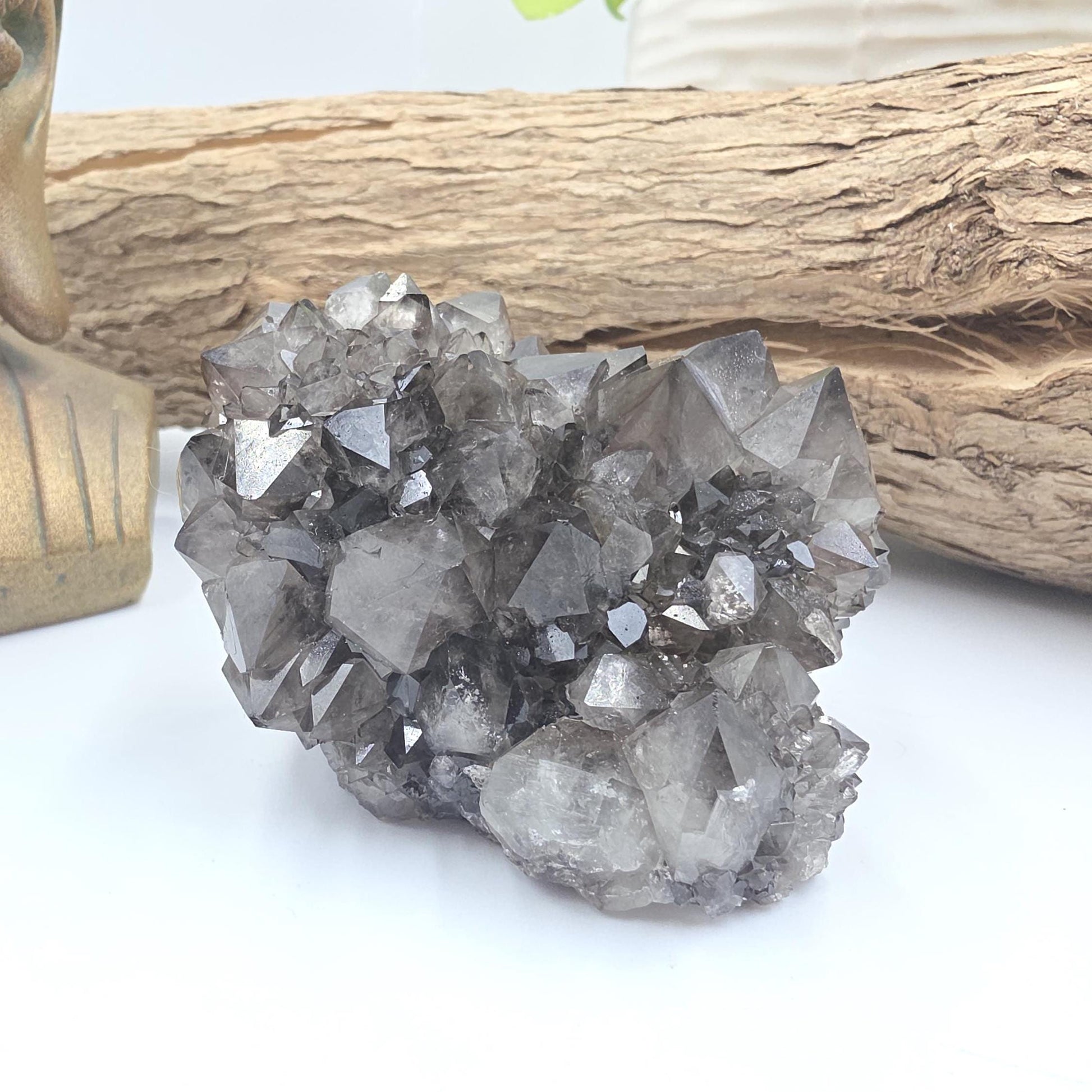 Large Rare Black Spirit Quartz Cluster - Protective & Spiritual Growth Crystal - 235g