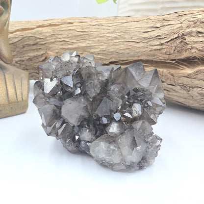 Large Rare Black Spirit Quartz Cluster - Protective & Spiritual Growth Crystal - 235g