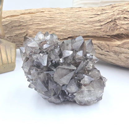 Large Rare Black Spirit Quartz Cluster - Protective & Spiritual Growth Crystal - 235g