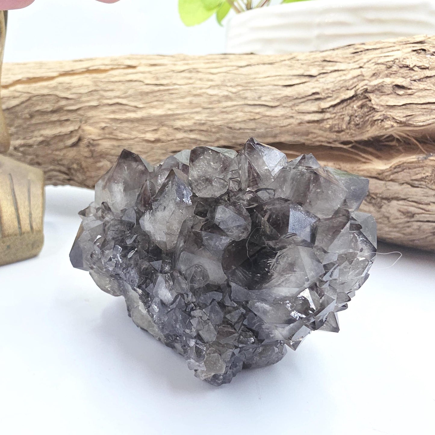 Large Rare Black Spirit Quartz Cluster - Protective & Spiritual Growth Crystal - 235g