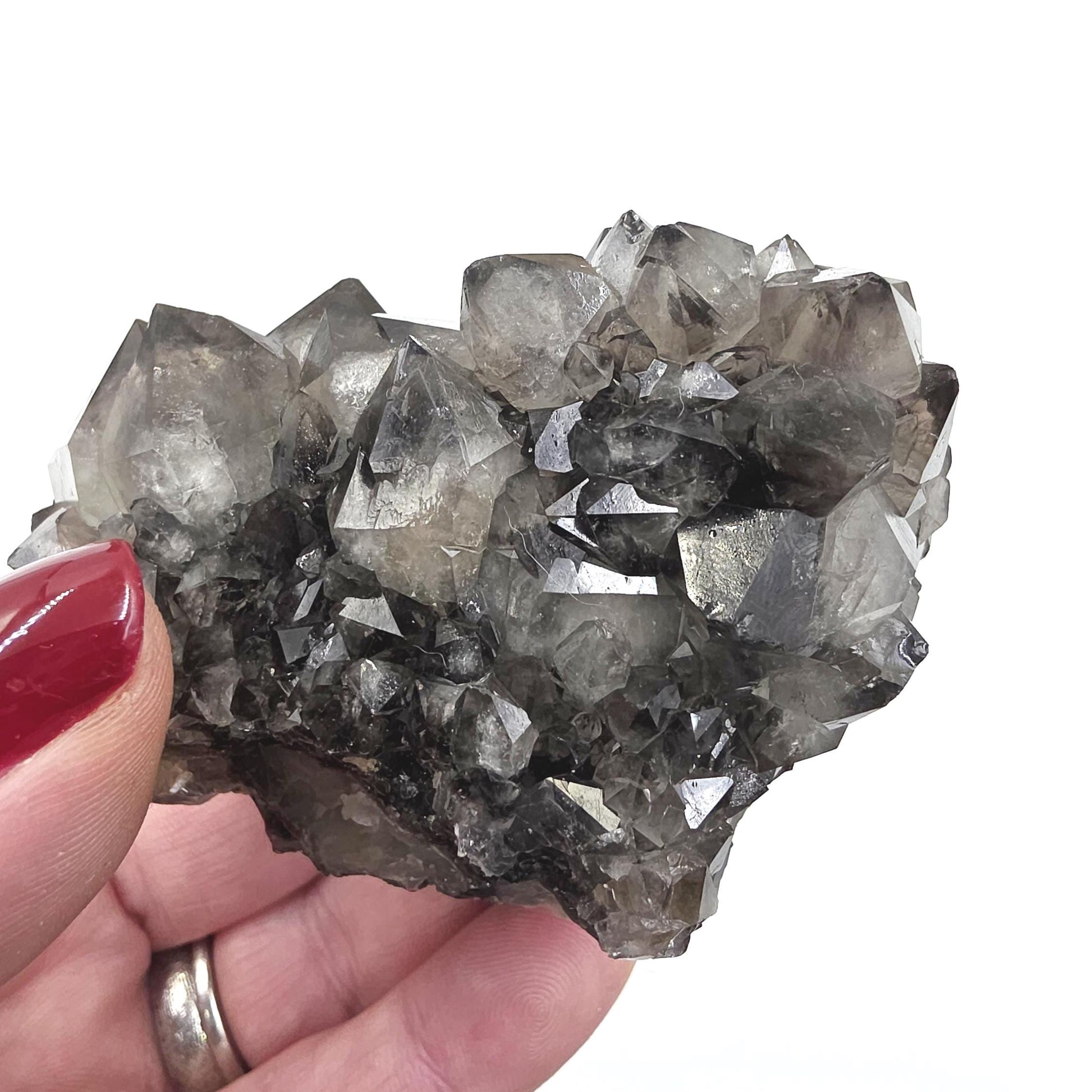 Large Rare Black Spirit Quartz Cluster - Protective & Spiritual Growth Crystal - 235g