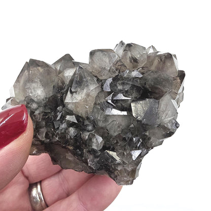 Large Rare Black Spirit Quartz Cluster - Protective & Spiritual Growth Crystal - 235g
