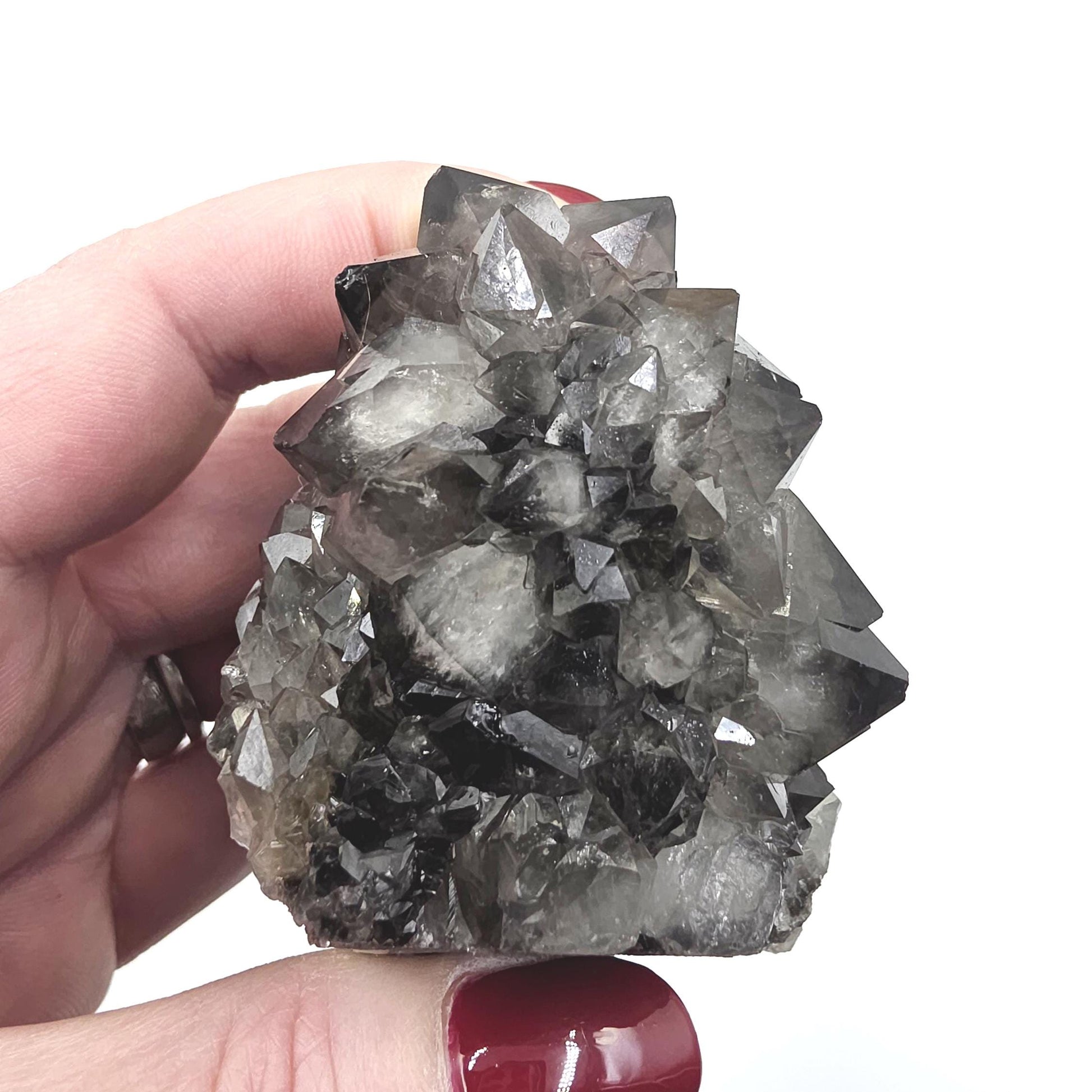 Large Rare Black Spirit Quartz Cluster - Protective & Spiritual Growth Crystal - 235g