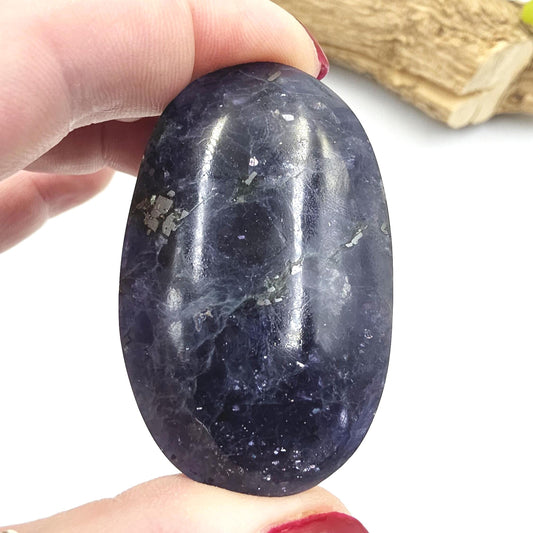 Iolite (Cordierite) Palm Stone – Intuition, Insight & Third Eye Chakra Crystal, 65g