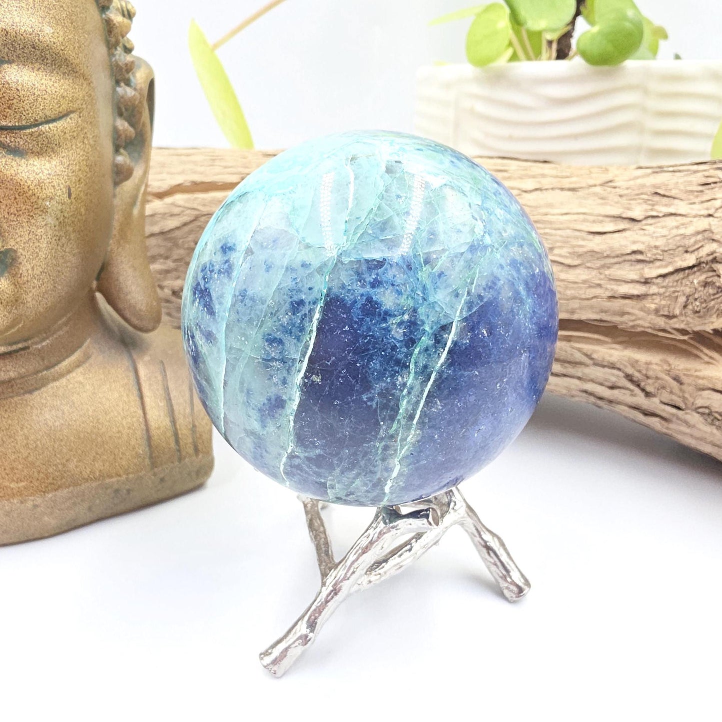 Large Quantum Quattro Sphere – Emotional Healing, Heart Chakra Balance & Spiritual Growth Crystal, 86mm