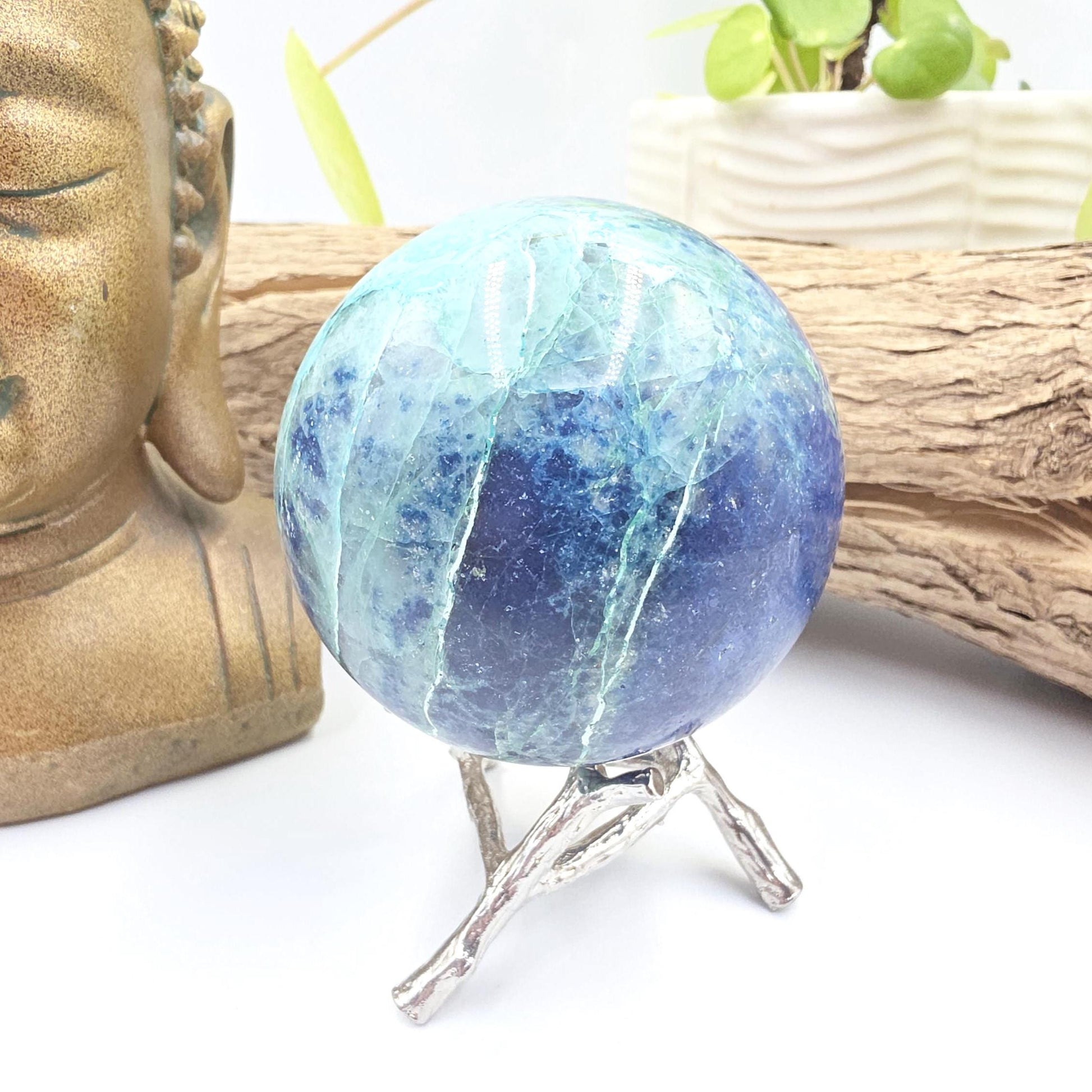 Large Quantum Quattro Sphere – Emotional Healing, Heart Chakra Balance & Spiritual Growth Crystal, 86mm