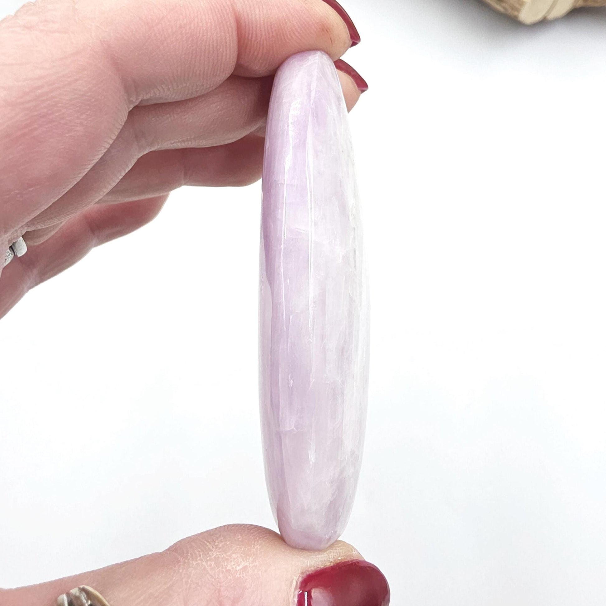 Large Kunzite Crystal Palm Stone - Heart Chakra & Emotional Healing Crystal - 90g