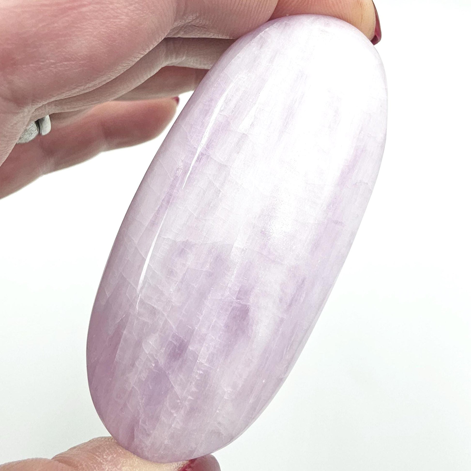 Large Kunzite Crystal Palm Stone - Heart Chakra & Emotional Healing Crystal - 90g