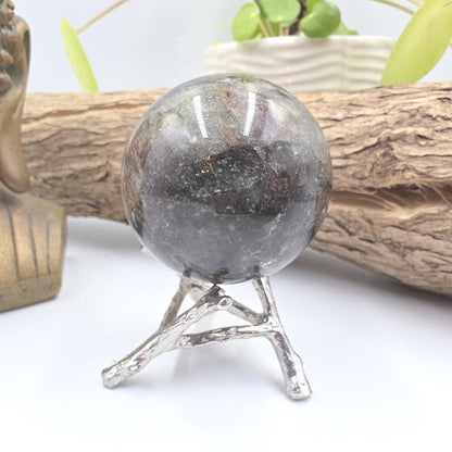 High Grade Dense Garden Quartz (Lodolite) Sphere – Manifestation, Earth Wisdom & Rainbow Energy Crystal, 54mm