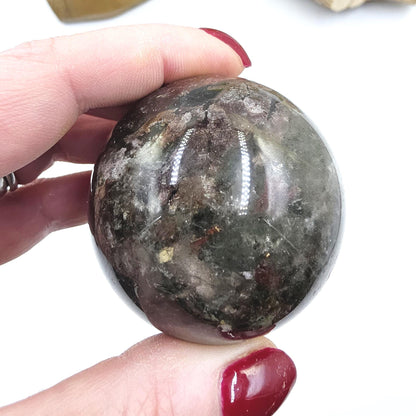 High Grade Dense Garden Quartz (Lodolite) Sphere – Manifestation, Earth Wisdom & Rainbow Energy Crystal, 54mm