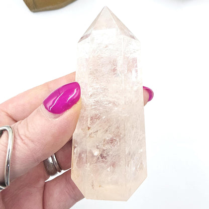 Pink Himalyan Quartz Tower – Heart Chakra, High Vibration & Spiritual Awakening Crystal, 145g