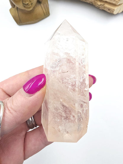 Pink Himalyan Quartz Tower – Heart Chakra, High Vibration & Spiritual Awakening Crystal, 145g