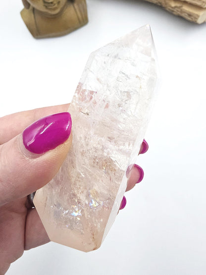 Pink Himalyan Quartz Tower – Heart Chakra, High Vibration & Spiritual Awakening Crystal, 145g