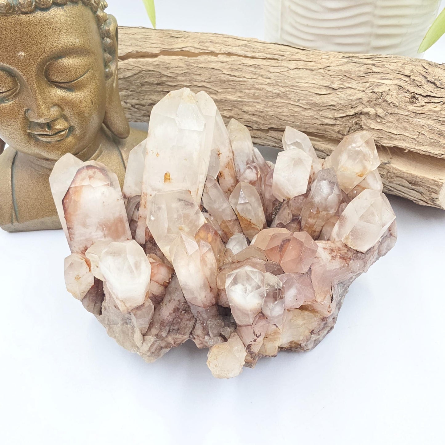 Large Raw Fire Quartz Cluster – Strength, Confidence & Root Chakra Energy Crystal, 1280g