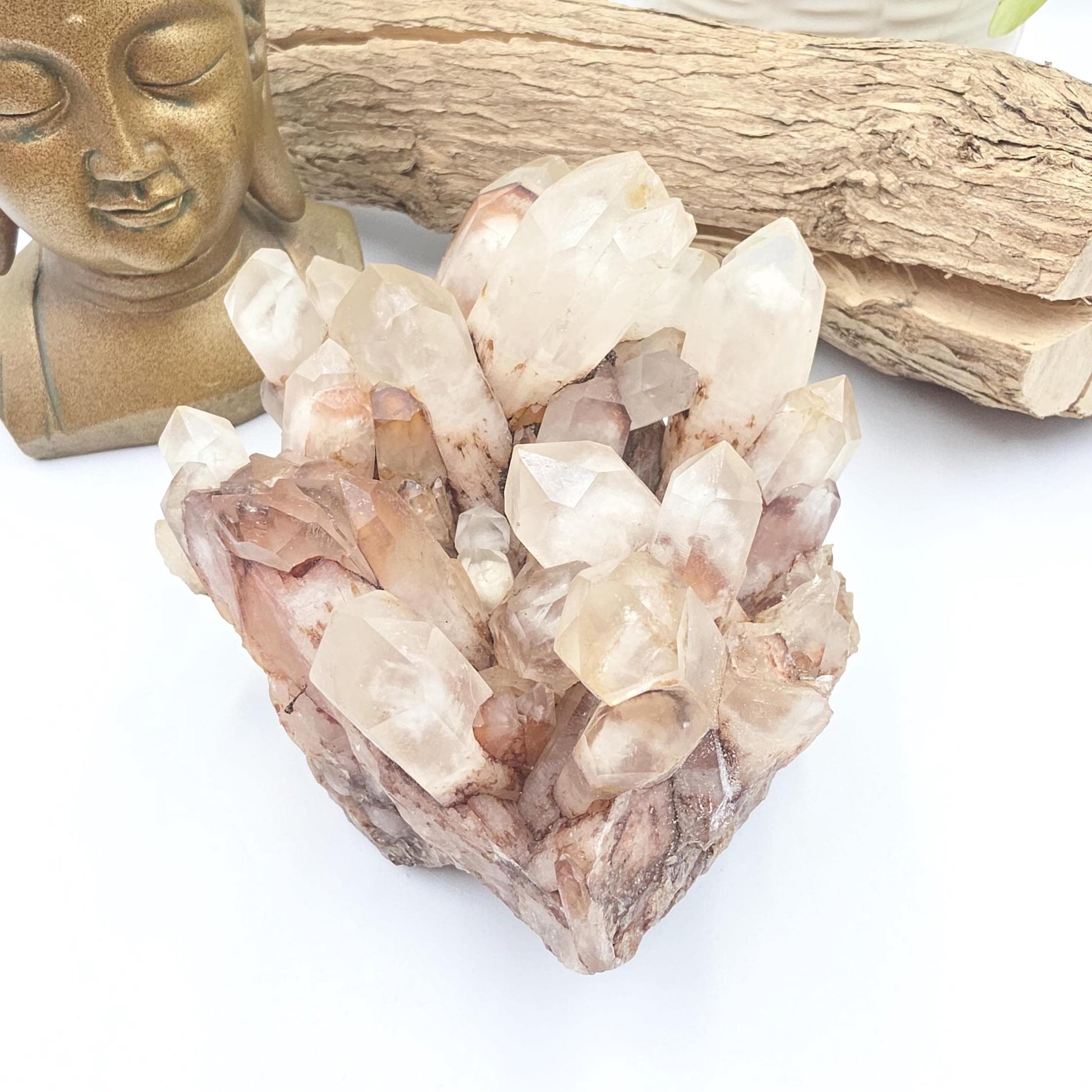 Large Raw Fire Quartz Cluster – Strength, Confidence & Root Chakra Energy Crystal, 1280g