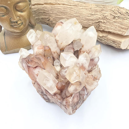 Large Raw Fire Quartz Cluster – Strength, Confidence & Root Chakra Energy Crystal, 1280g