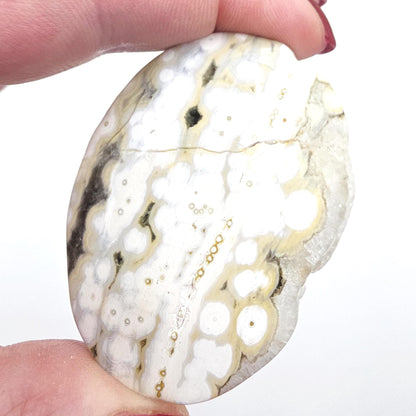 Orbicular Ocean Jasper Palm - Joy & Renewal Healing Crystal, 65g