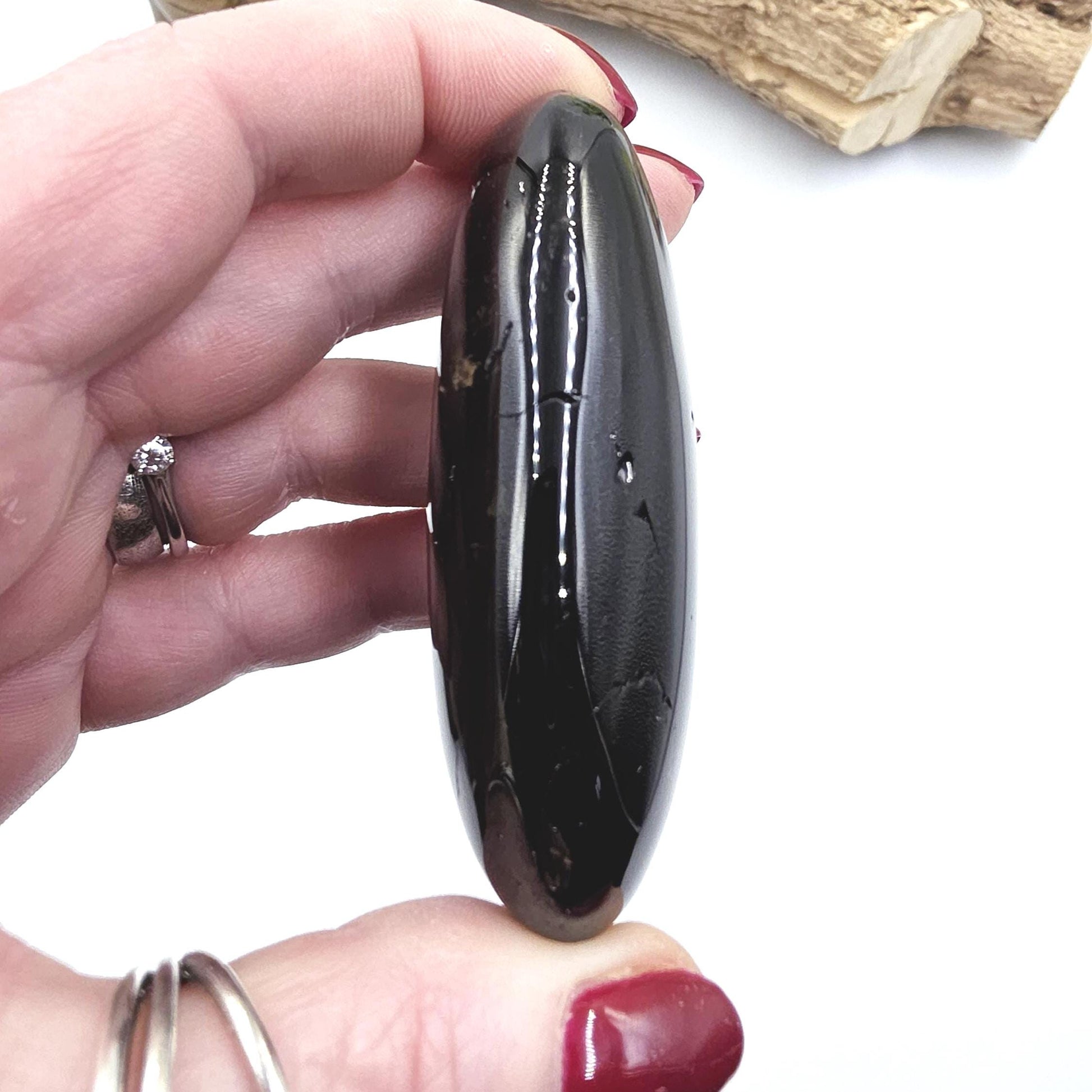 Dark Smoky Quartz Palm Stone – Grounding, Protection & Root Chakra Energy Crystal, 105g