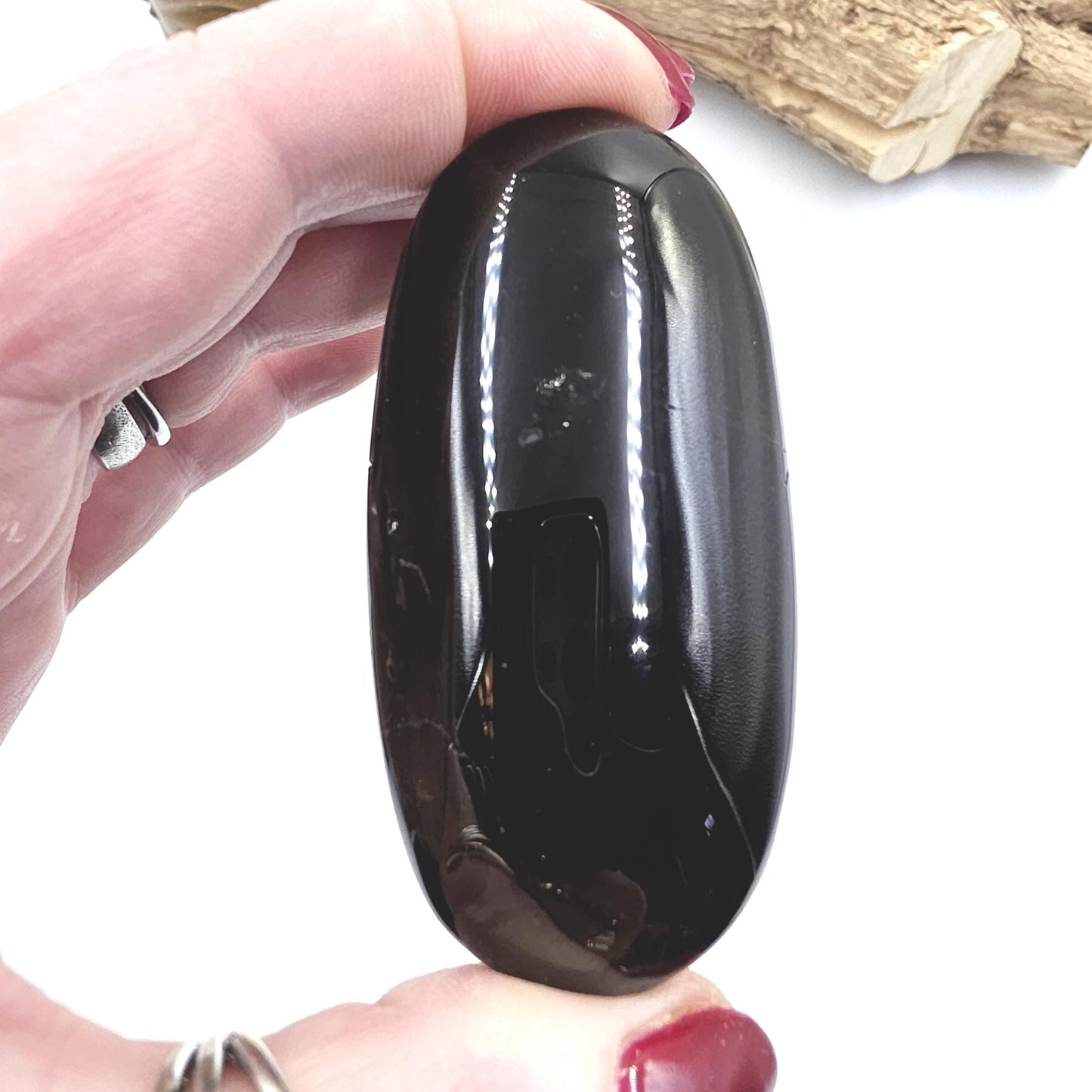 Dark Smoky Quartz Palm Stone – Grounding, Protection & Root Chakra Energy Crystal, 105g