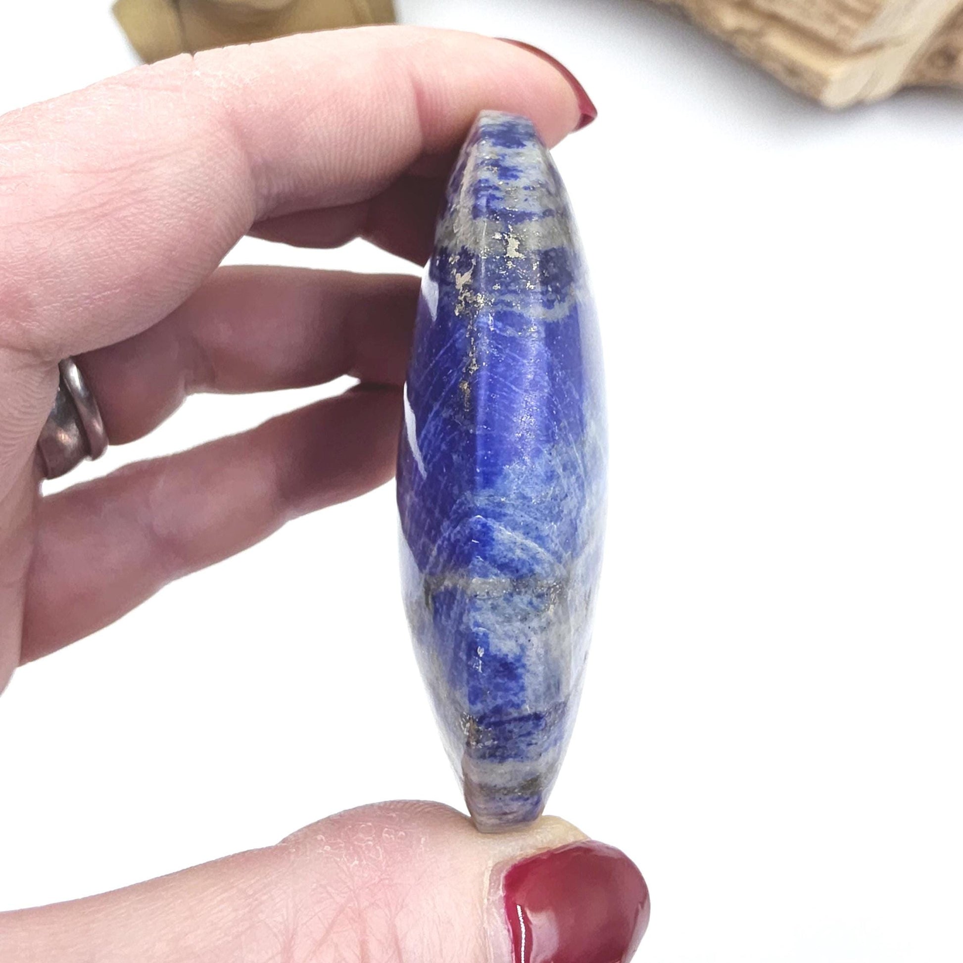 Large Lapis Lazuli Palm Stone - Wisdom & Truth Third Eye Chakra Crystal - 110g