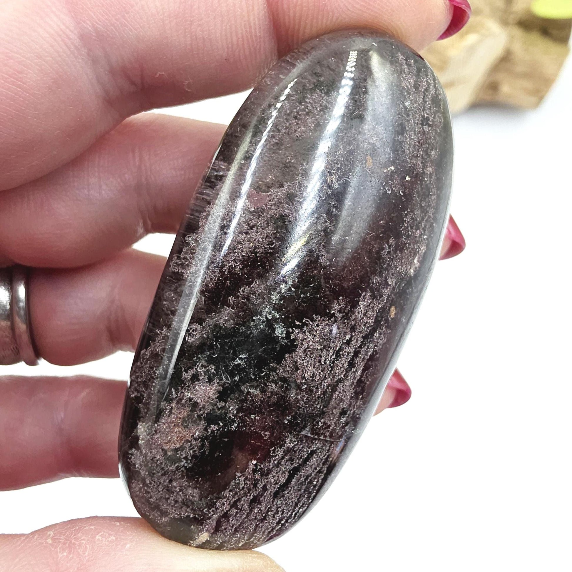 High Grade Thousand Layer Garden Quartz (Lodolite) Palm Stone – Spiritual Growth & Energy Amplification Crystal, 70g