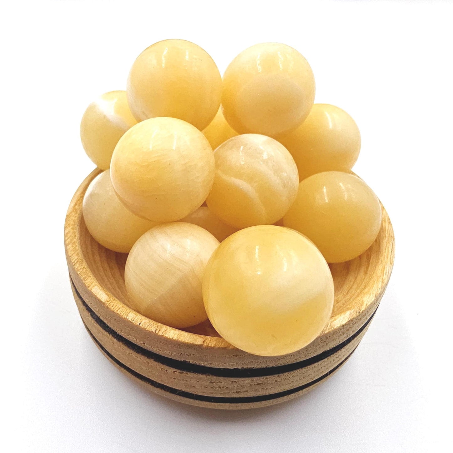 Yellow Calcite Mini Spheres – Confidence, Clarity & Solar Plexus Chakra Crystal, 20mm