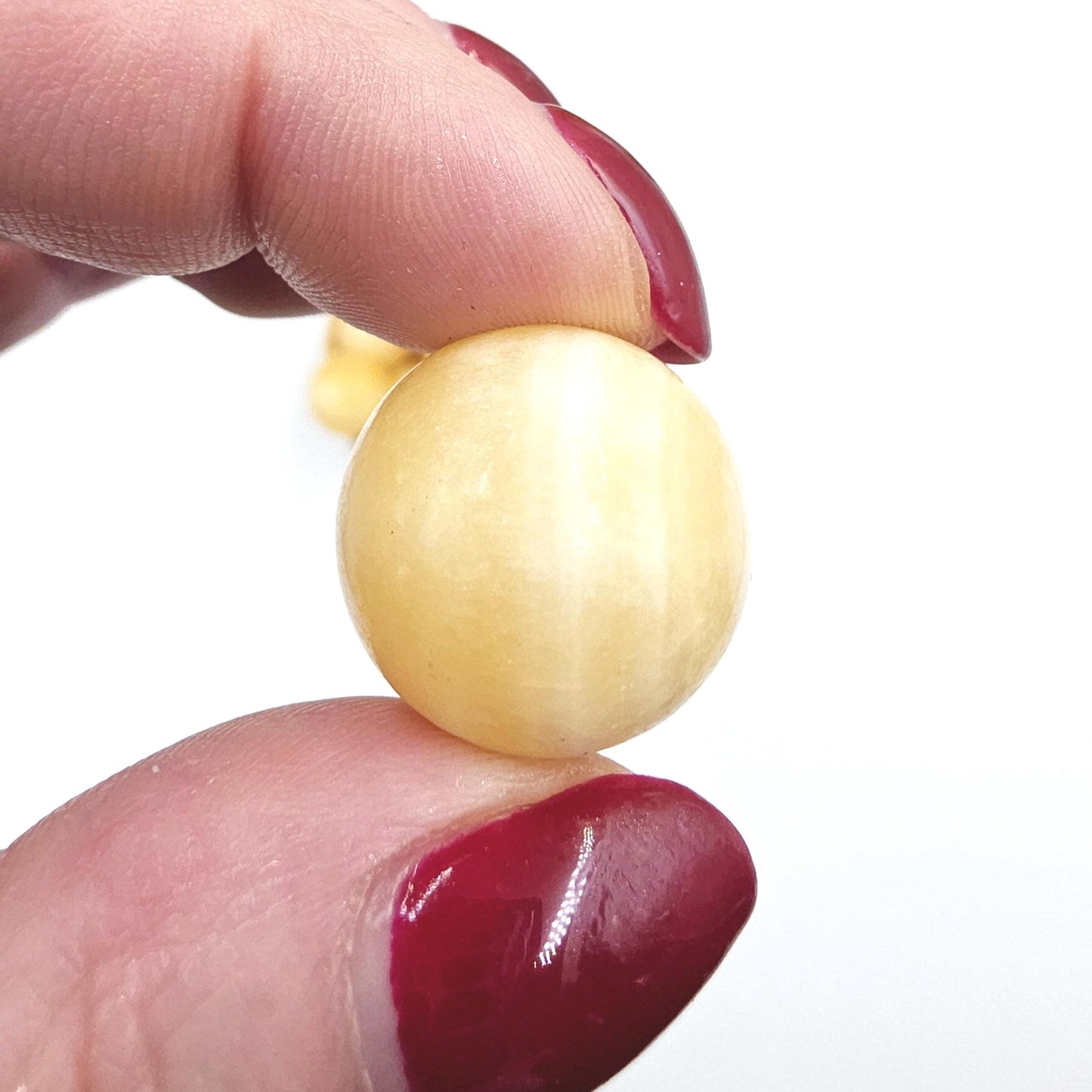 Yellow Calcite Mini Spheres – Confidence, Clarity & Solar Plexus Chakra Crystal, 20mm
