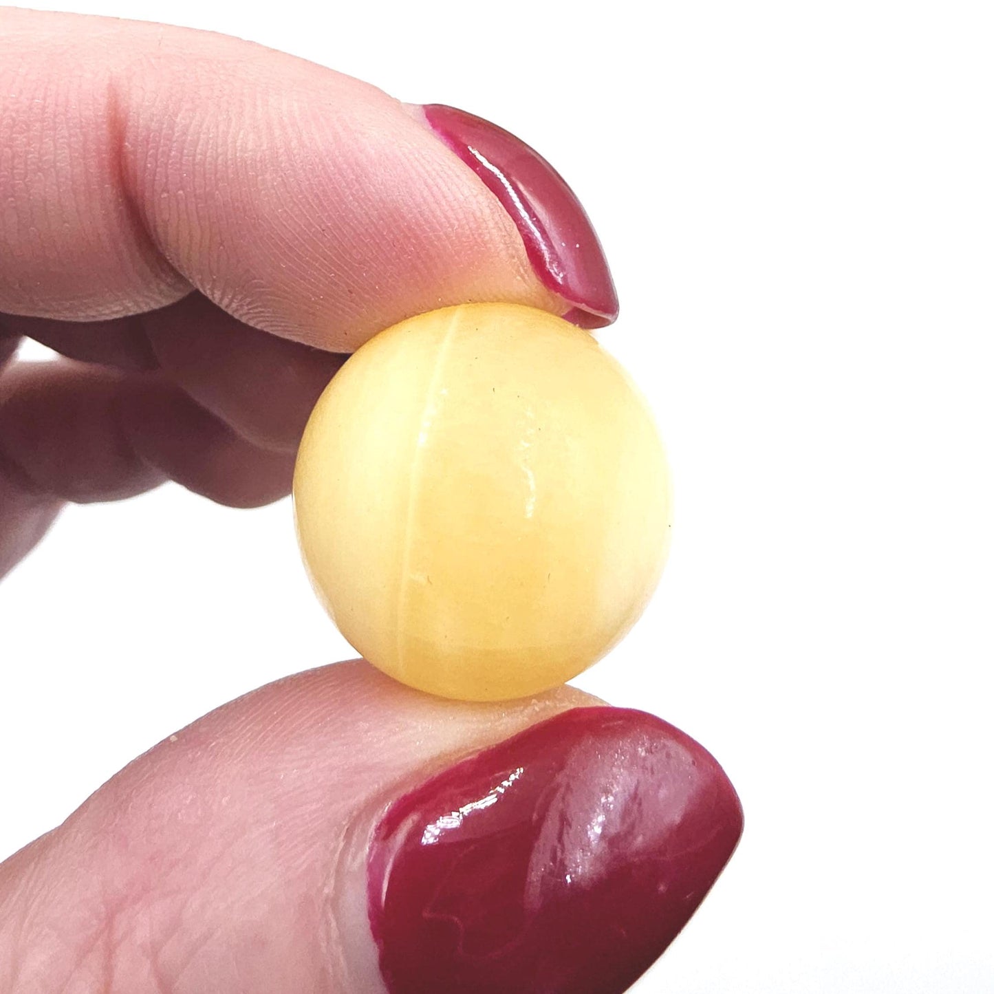 Yellow Calcite Mini Spheres – Confidence, Clarity & Solar Plexus Chakra Crystal, 20mm