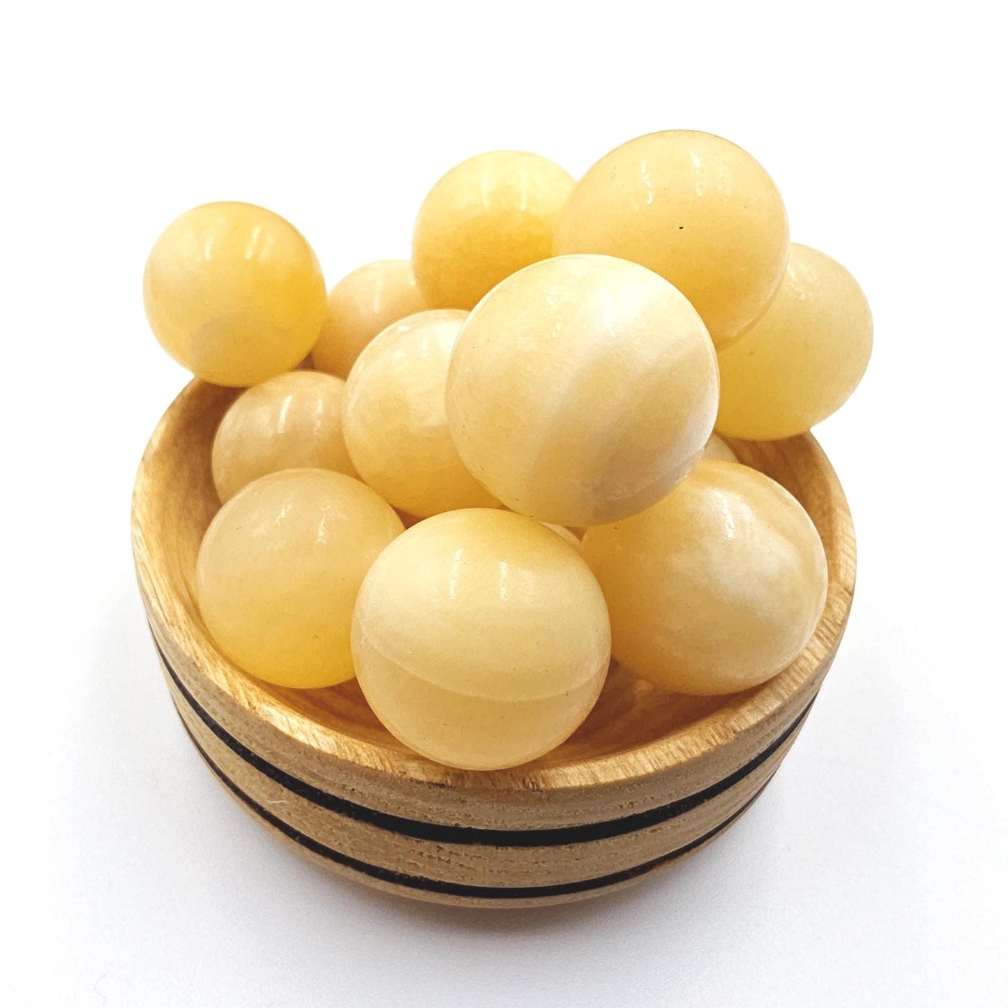 Yellow Calcite Mini Spheres – Confidence, Clarity & Solar Plexus Chakra Crystal, 20mm