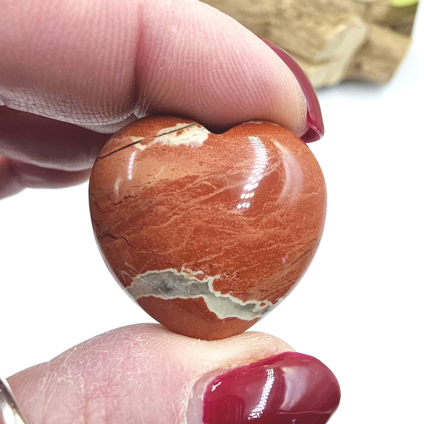 Red Jasper Crystal Hearts – Strength, Grounding & Root Chakra Crystal, 30mm