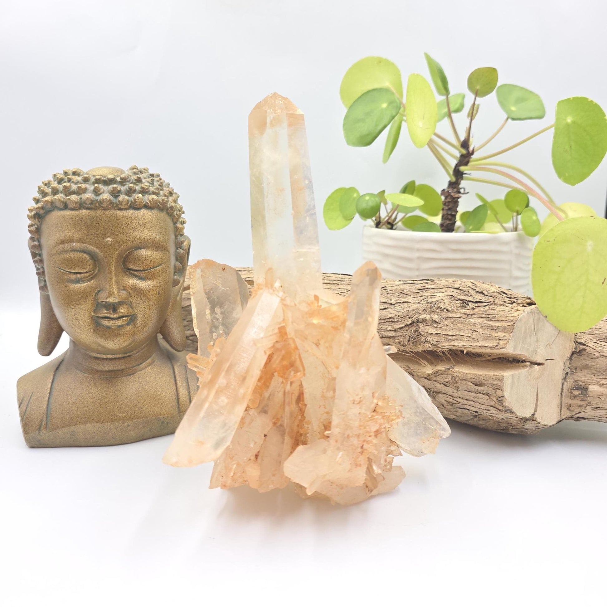 Large Raw Tangerine Quartz Cluster Specimen – Creativity, Confidence & Sacral Chakra Crystal, 770g
