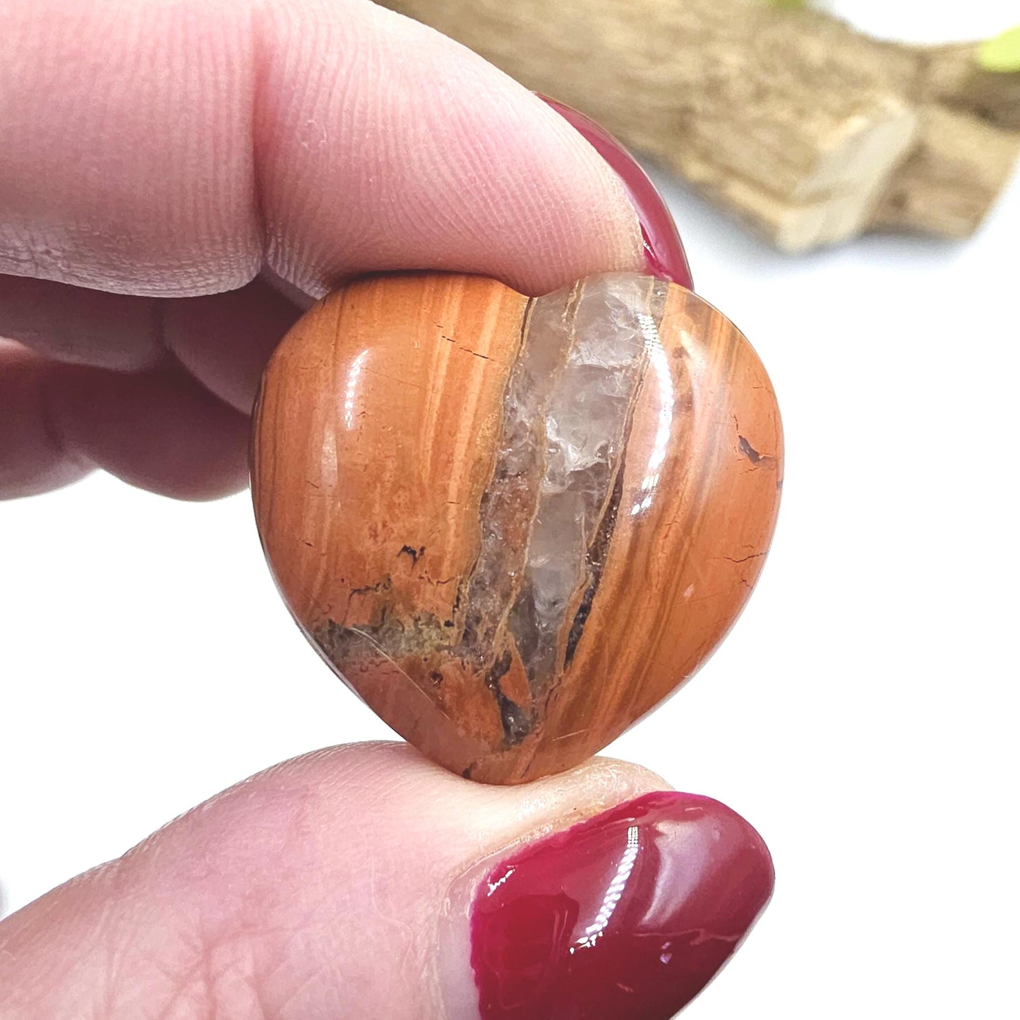 Red Jasper Crystal Hearts – Strength, Grounding & Root Chakra Crystal, 30mm