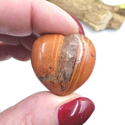 Red Jasper Crystal Hearts – Strength, Grounding & Root Chakra Crystal, 30mm