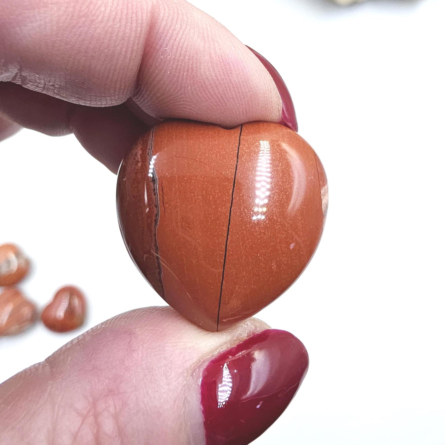 Red Jasper Crystal Hearts – Strength, Grounding & Root Chakra Crystal, 30mm