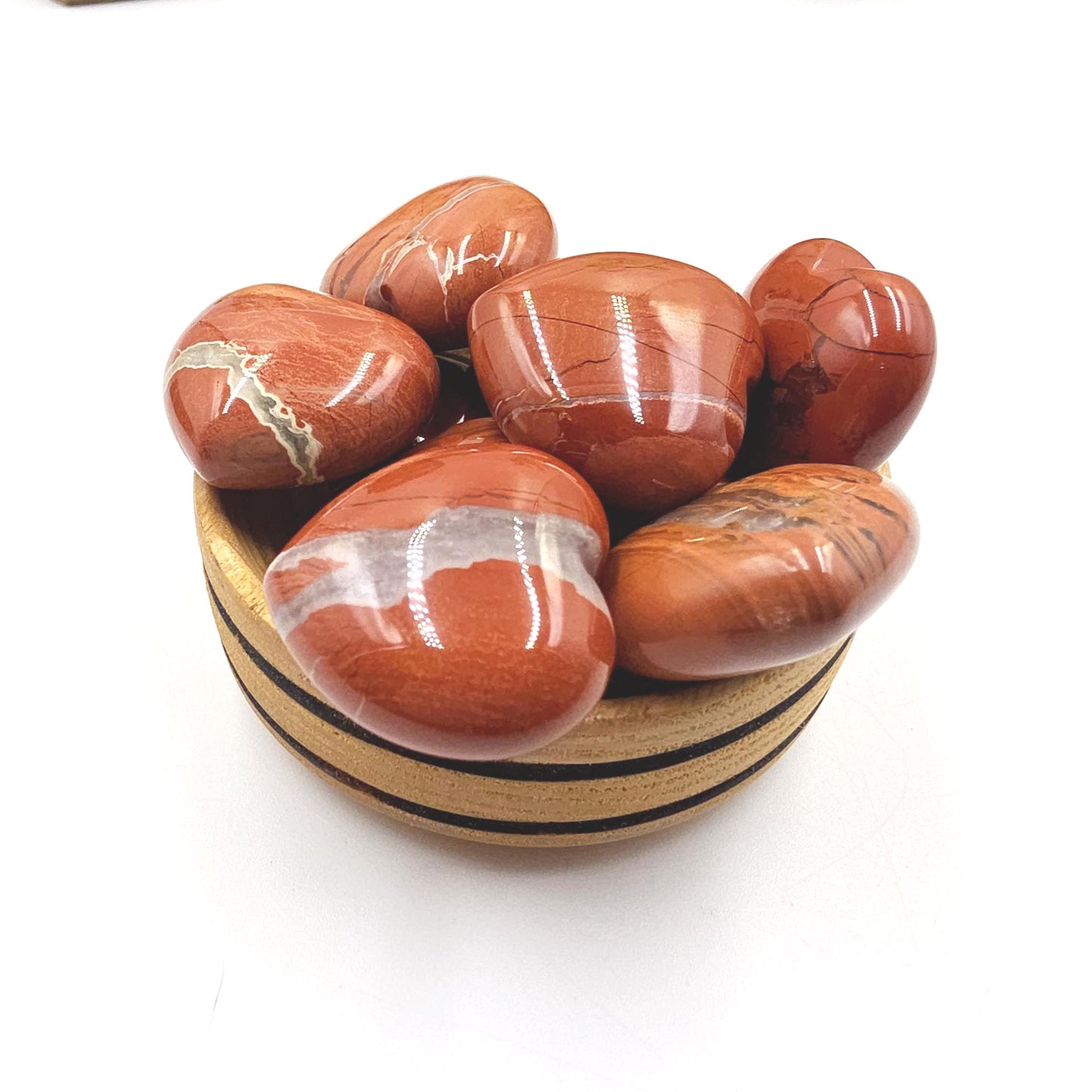 Red Jasper Crystal Hearts – Strength, Grounding & Root Chakra Crystal, 30mm
