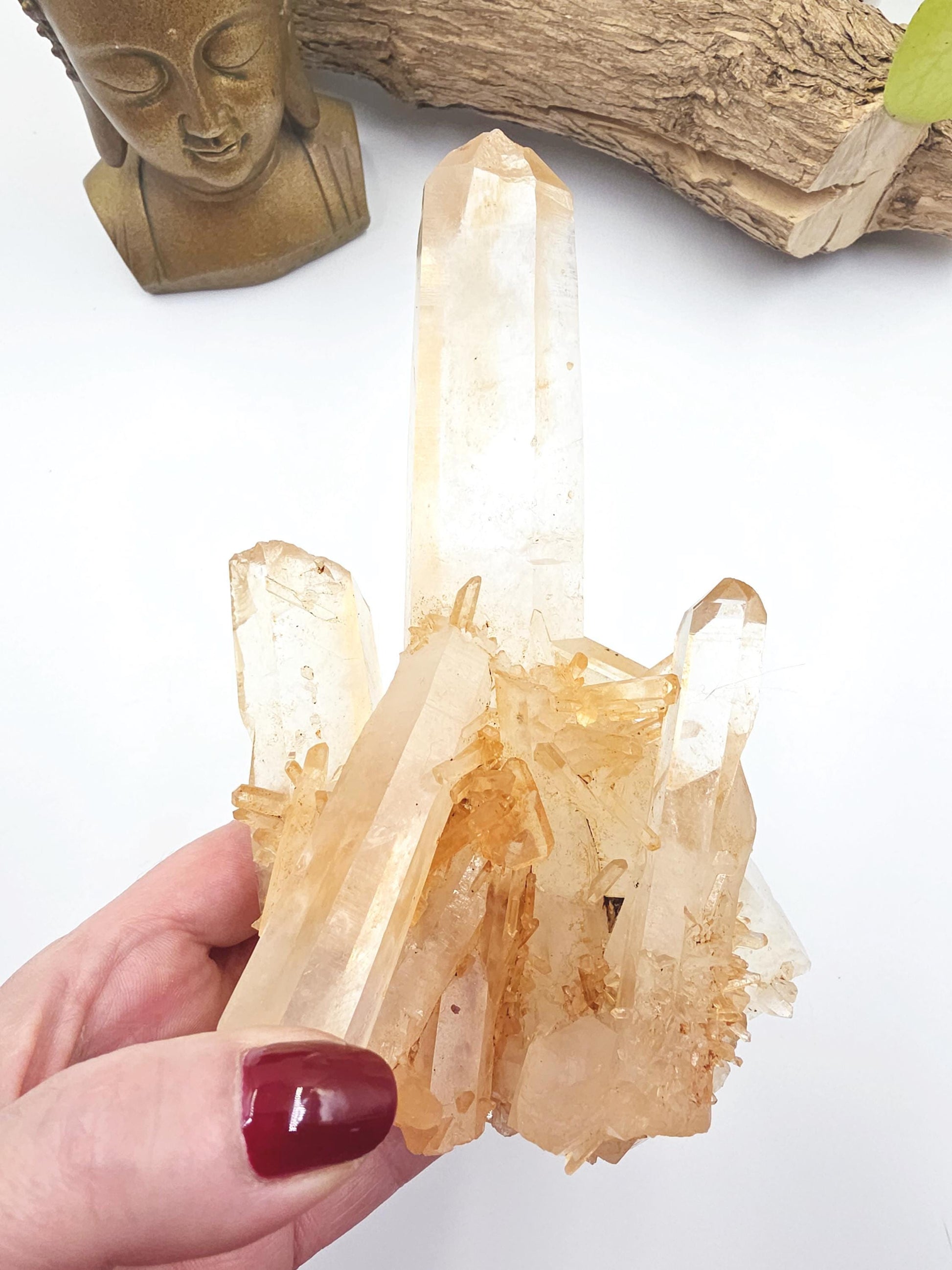 Large Raw Tangerine Quartz Cluster Specimen – Creativity, Confidence & Sacral Chakra Crystal, 770g