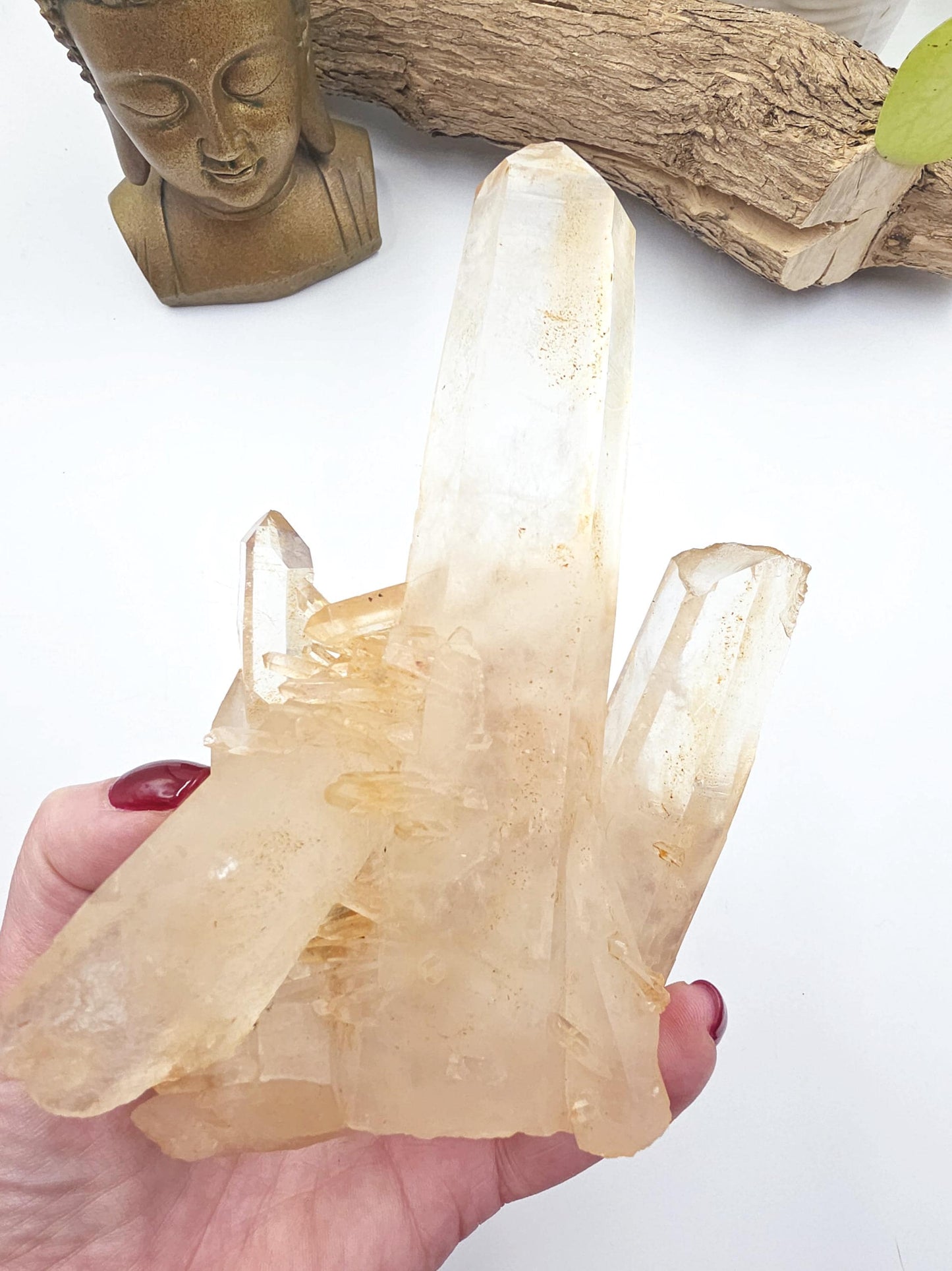 Large Raw Tangerine Quartz Cluster Specimen – Creativity, Confidence & Sacral Chakra Crystal, 770g