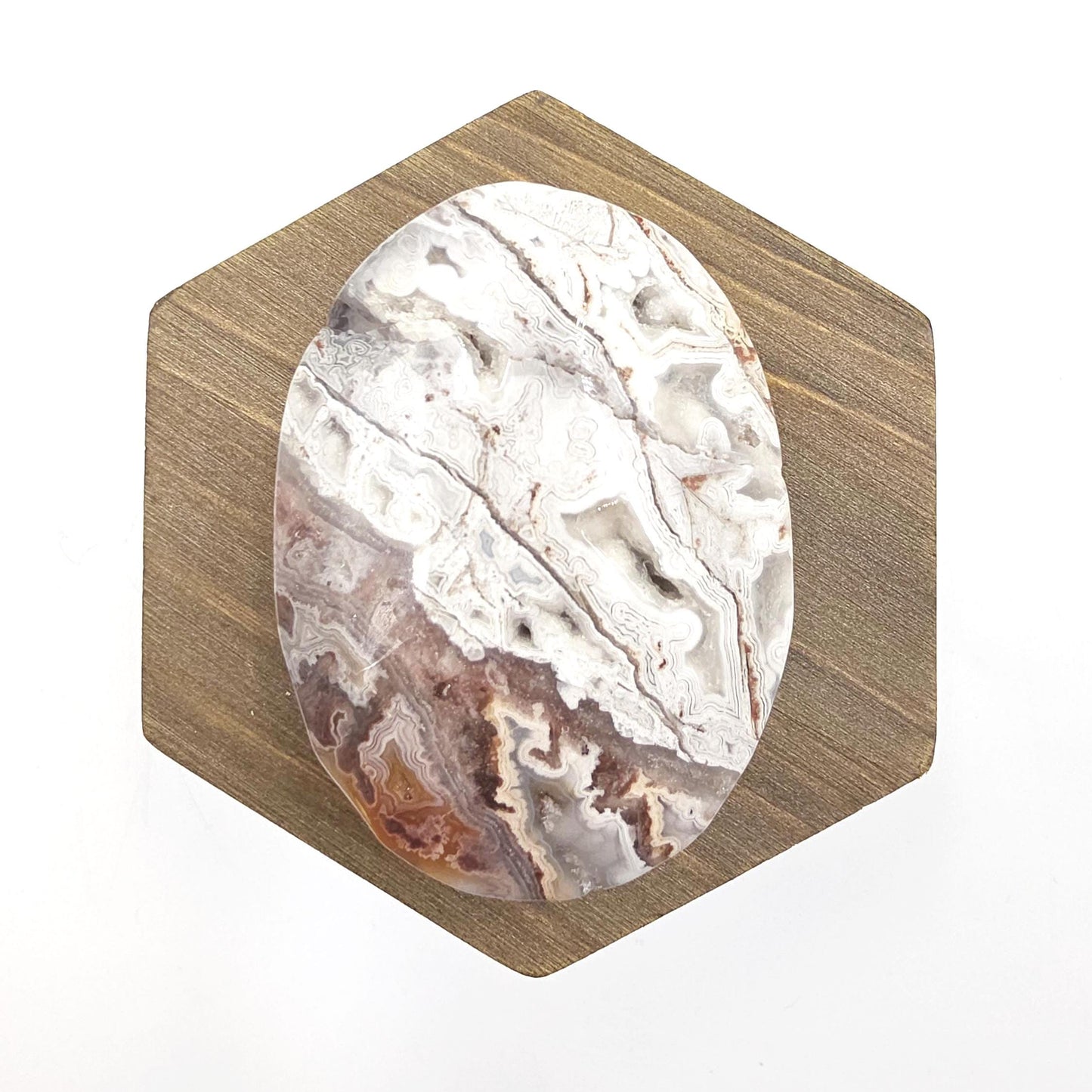 Mexican Crazy Lace Agate Palm Stone - Joy, Positivity & Protection Healing Crystal, 90g