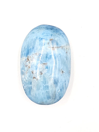 High Grade Blue Apatite Palm Stone - Motivation & Focus Healing Crystal - 105g