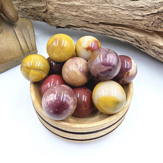 Mookaite Jasper Mini Spheres – Strength, Stability & Root Chakra Crystal, 20mm