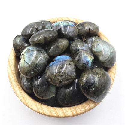 Labradorite Crystal Puff Hearts – Intuition, Protection & Transformation Healing Stone, 2-3cm