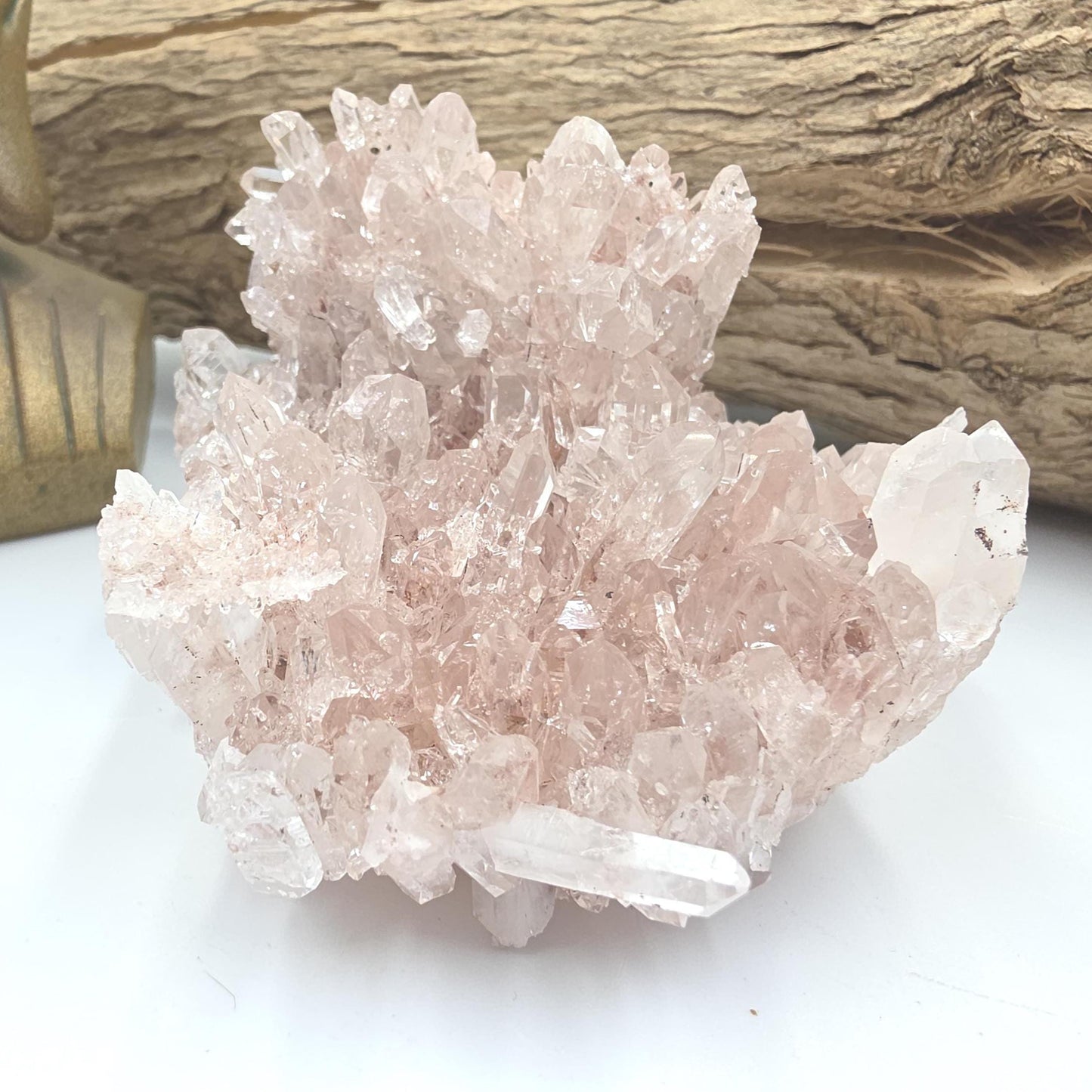 Rare Sparkly Pink Lemurian Quartz Cluster – Spiritual Awakening, Healing & Energy Amplification Crystal, 275g