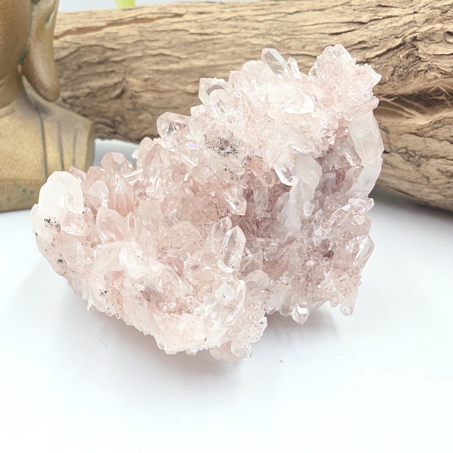 Rare Sparkly Pink Lemurian Quartz Cluster – Spiritual Awakening, Healing & Energy Amplification Crystal, 275g