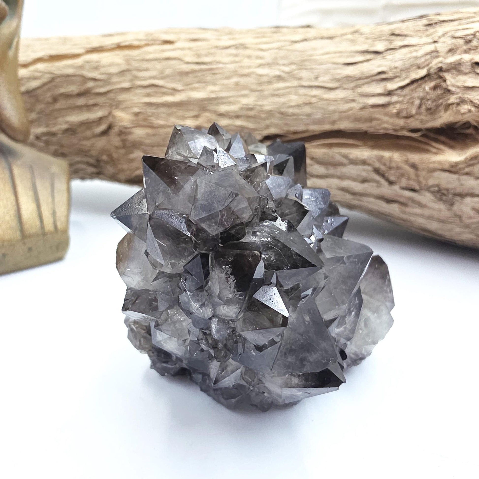 Large Rare Black Spirit Quartz Cluster - Protective & Spiritual Growth Crystal - 235g