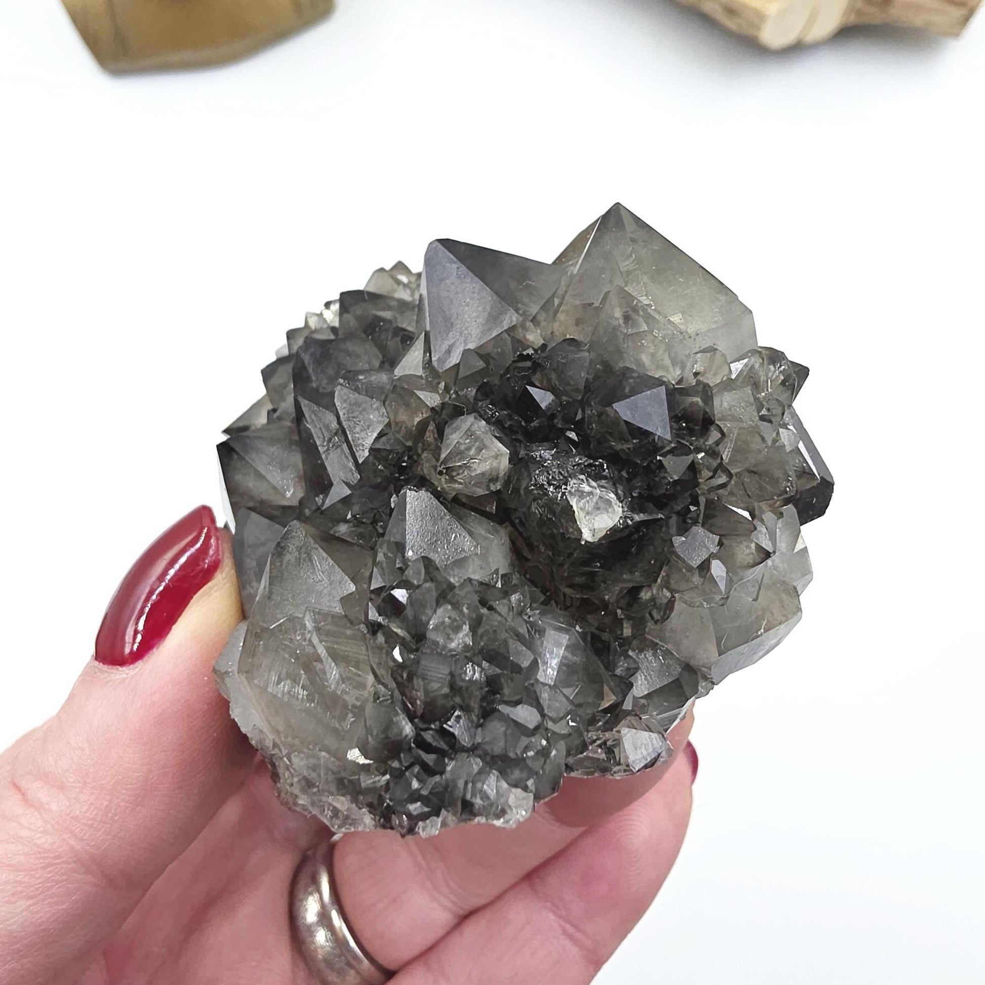 Large Rare Black Spirit Quartz Cluster - Protective & Spiritual Growth Crystal - 235g