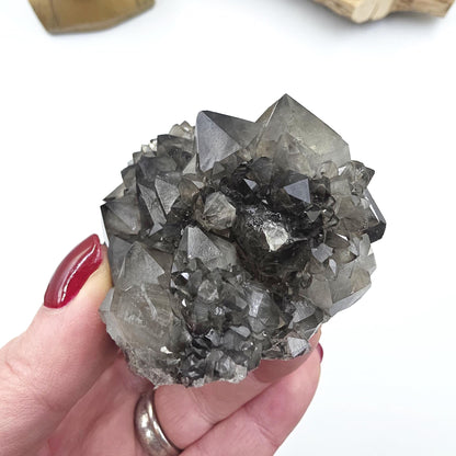 Large Rare Black Spirit Quartz Cluster - Protective & Spiritual Growth Crystal - 235g