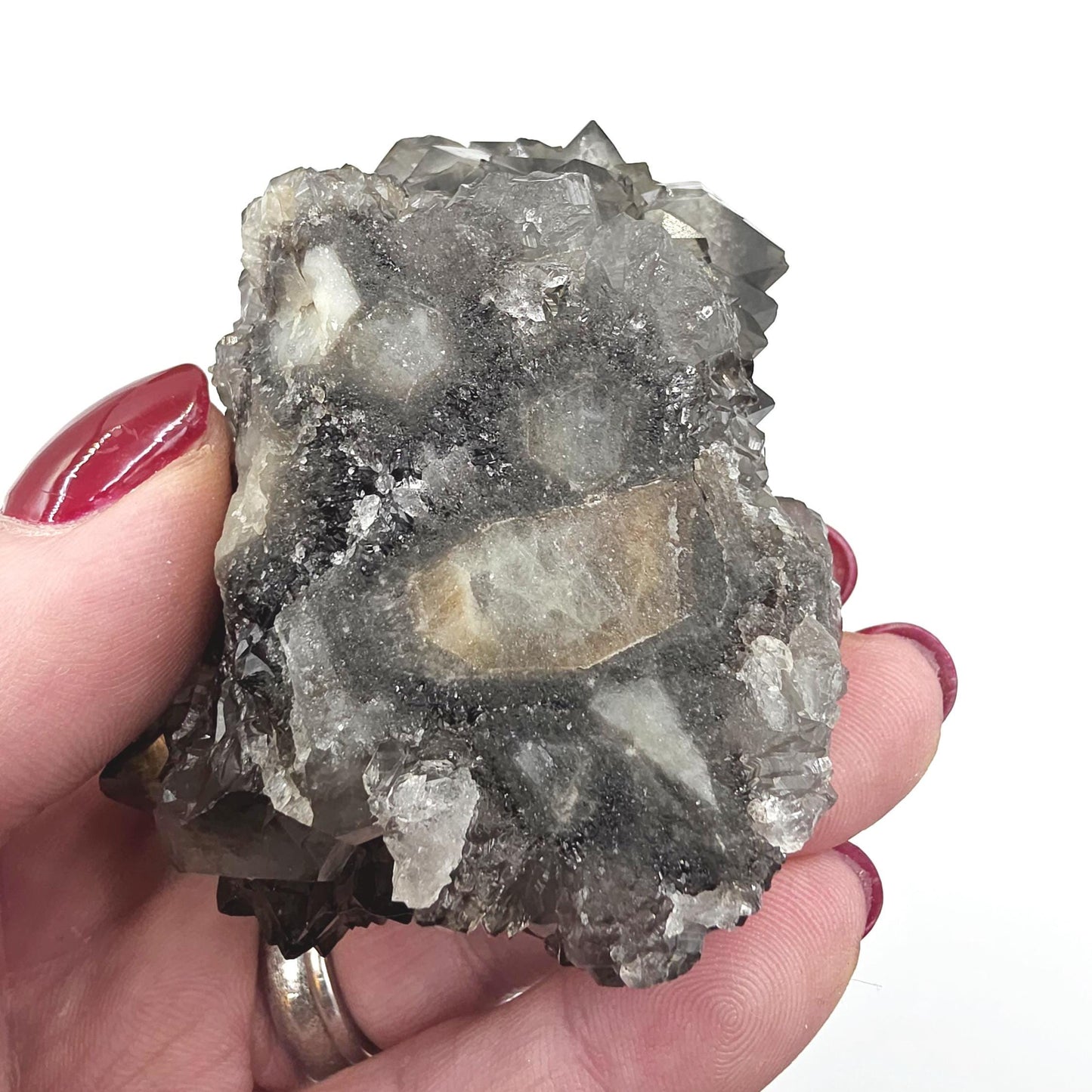 Large Rare Black Spirit Quartz Cluster - Protective & Spiritual Growth Crystal - 235g