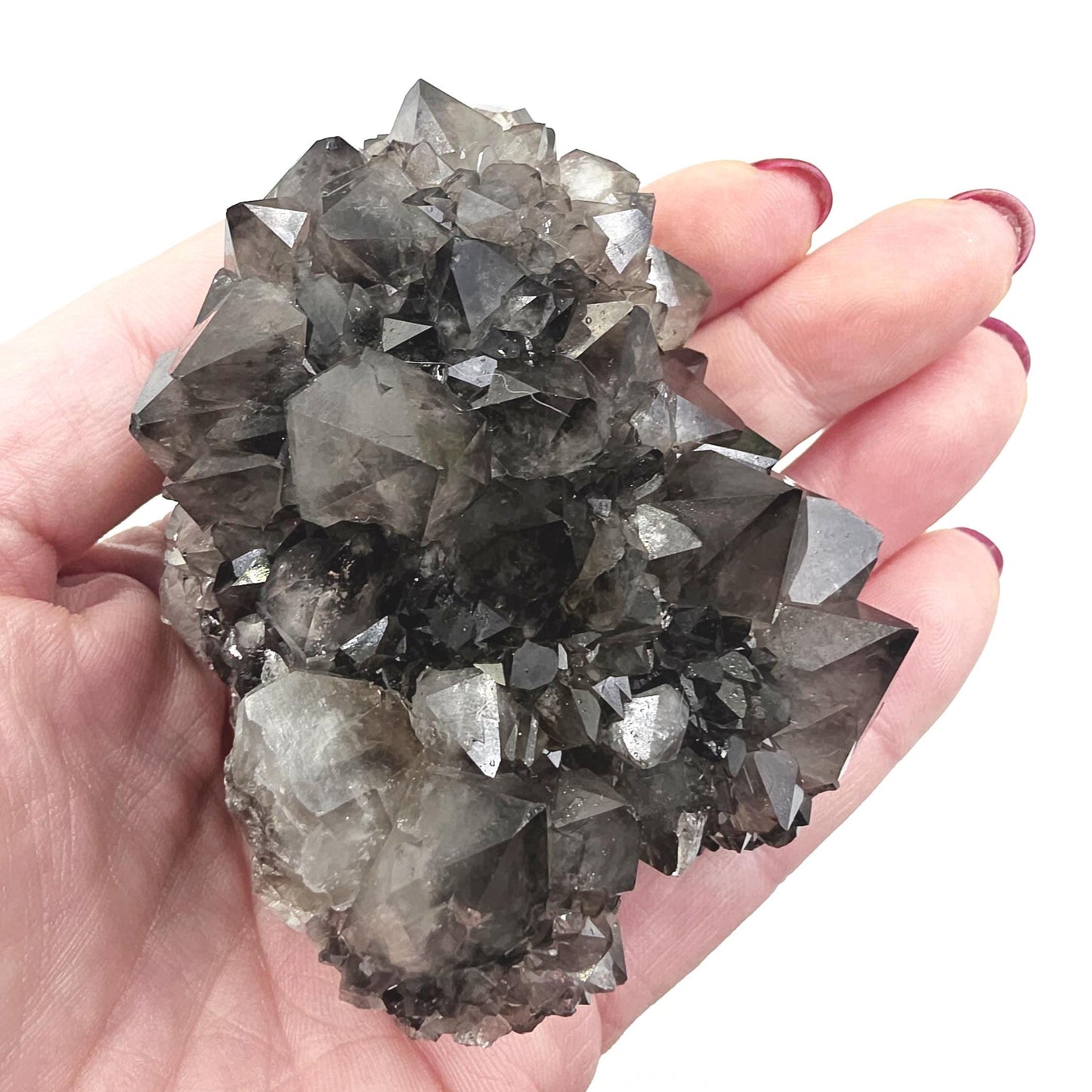 Large Rare Black Spirit Quartz Cluster - Protective & Spiritual Growth Crystal - 235g