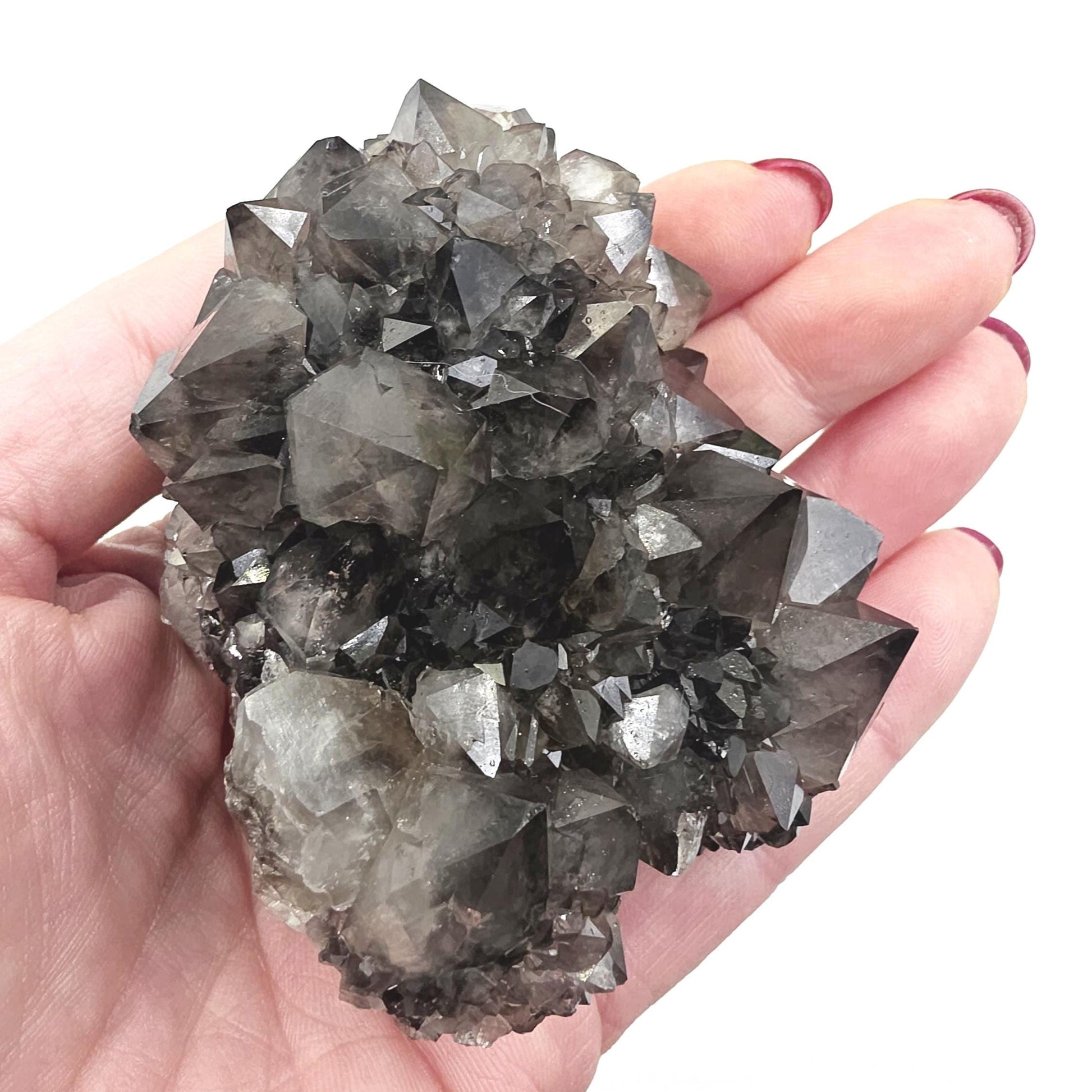 Large Rare Black Spirit Quartz Cluster - Protective & Spiritual Growth Crystal - 235g